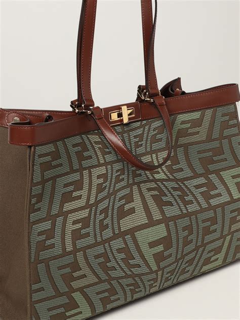 fendi first bag woven green|fendi shopping bag tote.